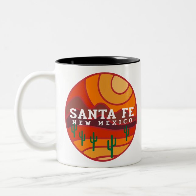 Santa Fe Wüste in die Berge Zweifarbige Tasse (Links)