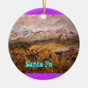Santa- Feschnee Keramikornament