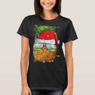 Santa Fett Ananas Brille Xmas Lichter Ananas  T-Shirt