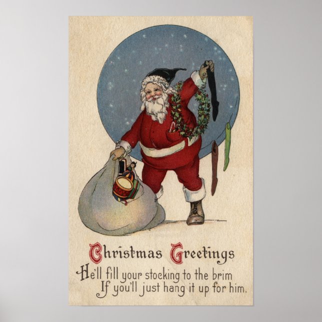 Santa Filling Strumpf bis Brim Poster (Vorne)
