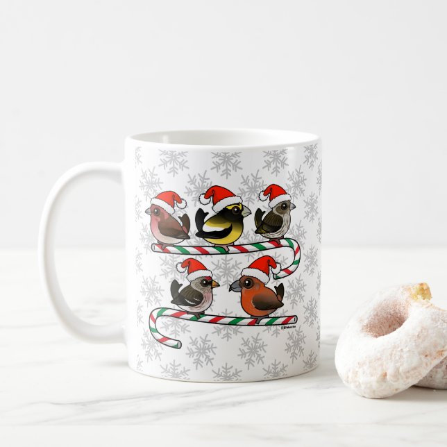 Santa Finches Kaffeetasse (Mit Donut)