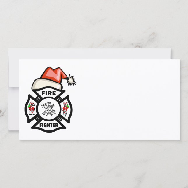 Santa Firefighter Feiertagskarte (Vorderseite)
