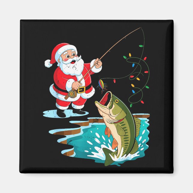 Santa Fishing Lure B Fish Christmas Pajamas Boy To Magnet (Vorne)