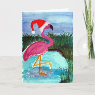 Santa Flamingo Feiertagskarte