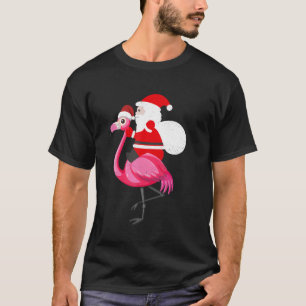 Santa Flamingo Floatie Funny Christmas Summer T-Shirt