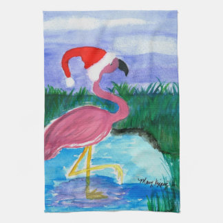 Santa Flamingo Kunst Küchentuch