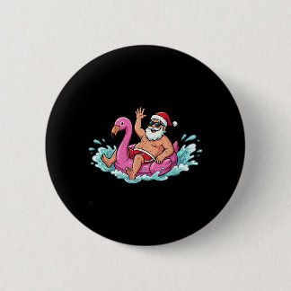 Santa Flamingo Schwimmhilfe Sommer Sommer Weihnach Button