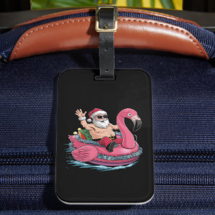 Santa Flamingo Schwimmhilfe Weihnachten im Juli So Gepäckanhänger