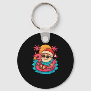 Santa Flamingo Schwimmkörper Sommer Strand Süßer W Schlüsselanhänger