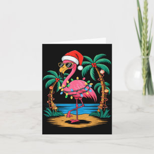 Santa Flamingo Weihnachtsbeleuchtung Trocal Palmen Karte