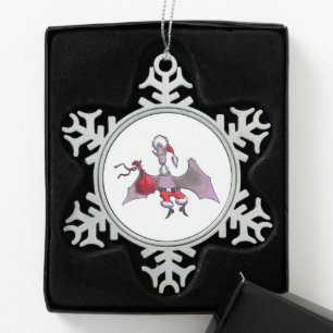 Santa-Fledermaus-Zinn-Schneeflocken-Ornament Schneeflocken Zinn-Ornament