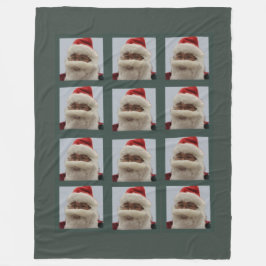 Santa Fleece Blanket Dunkelgrüner Hintergrund