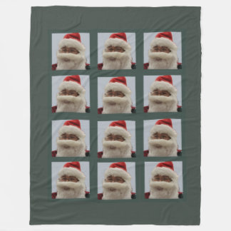 Santa Fleece Blanket Dunkelgrüner Hintergrund