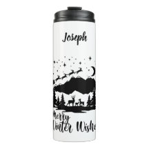 Santa Fliegen über den Bergen