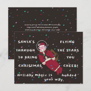 Santa fliegt durch die Sterne Weihnachten Postkarte