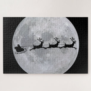 Santa fliegt zum Mond Puzzle