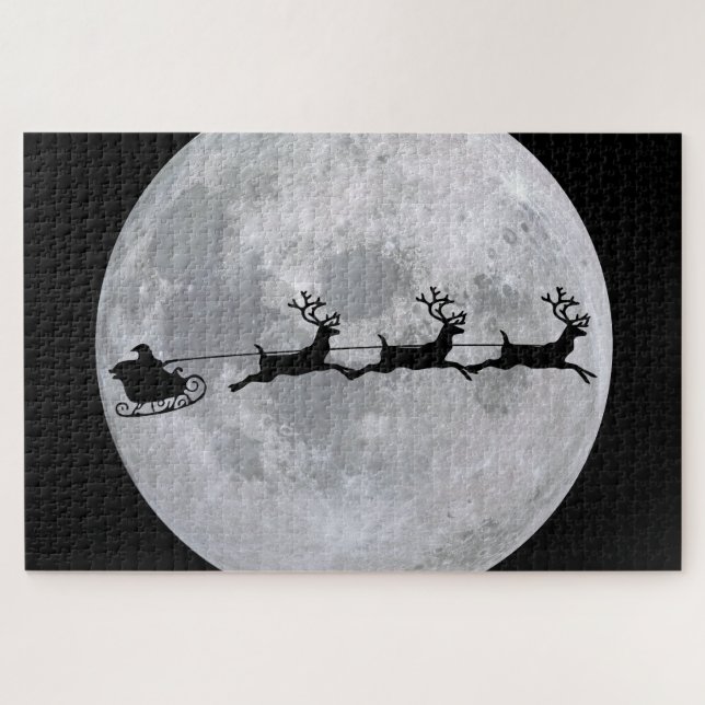 Santa fliegt zum Mond Puzzle (Horizontal)