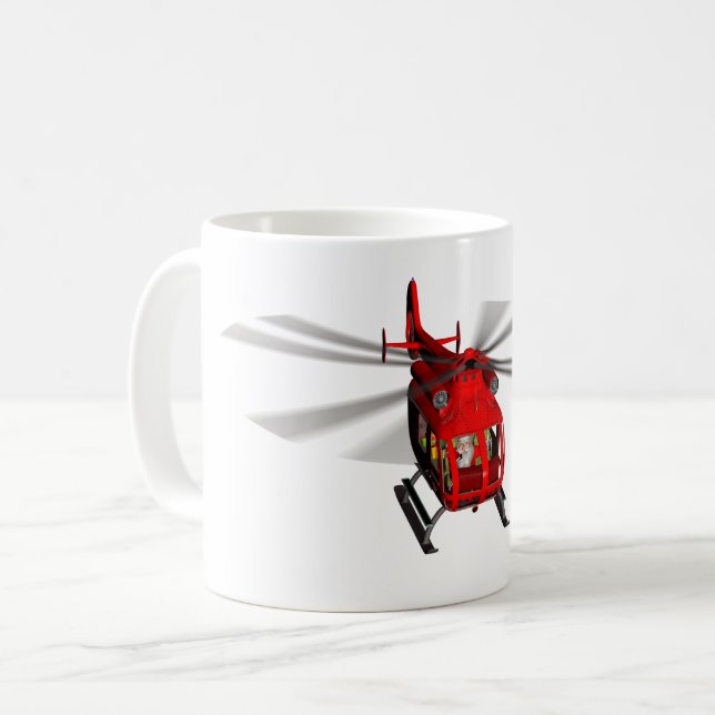 Santa Flies Hubschrauber Kaffeetasse (Vorderseite Links)