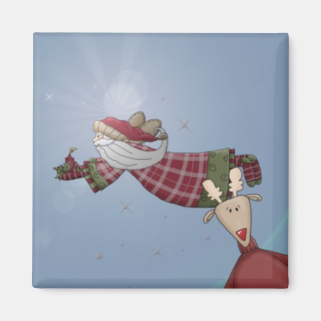 Santa Flies Magnet (Vorne)