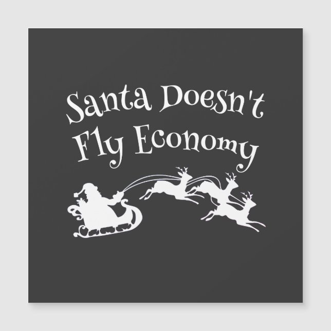 Santa Fly Economy Fly Funny Weihnachtsgeschenk Magnetkarte (Vorderseite)