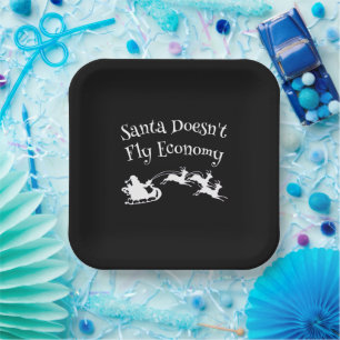 Santa Fly Economy Fly Funny Weihnachtsgeschenk Pappteller