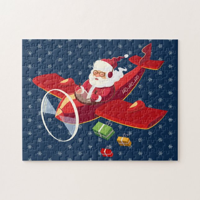 Santa Flying Airplane Puzzle (Horizontal)