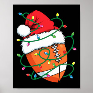 Santa Football Sports Ball Männer Weihnachten Weih Poster