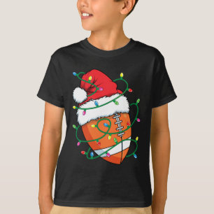 Santa Football Sports Ball Männer Weihnachten Weih T-Shirt