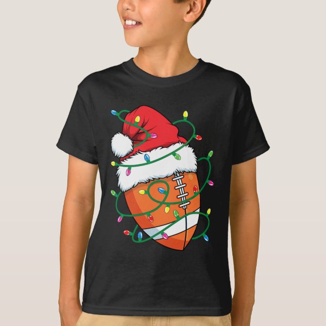 Santa Football Sports Ball Männer Weihnachten Weih T-Shirt (Vorderseite)