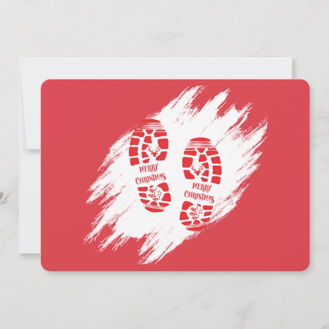 Santa Footprint Einladung (Vorderseite)