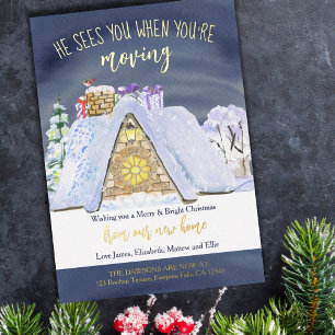 Santa Footprints auf dem Dach Funny Christmas Movi Folien Feiertagskarte