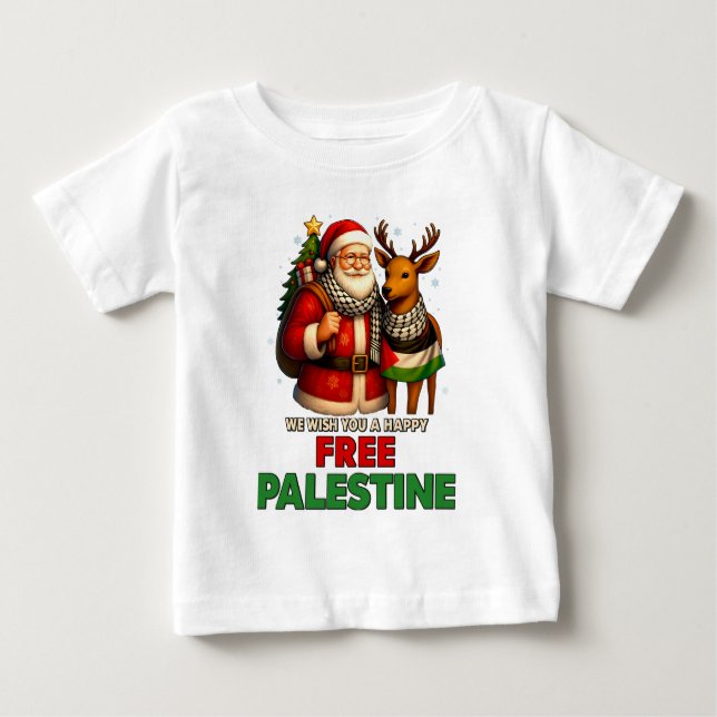 Santa for Palestine – Christmas Peace Baby T-shirt (Vorderseite)