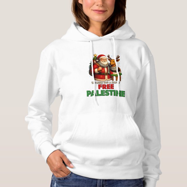 Santa for Palestine – Christmas Peace Hoodie (Vorderseite)
