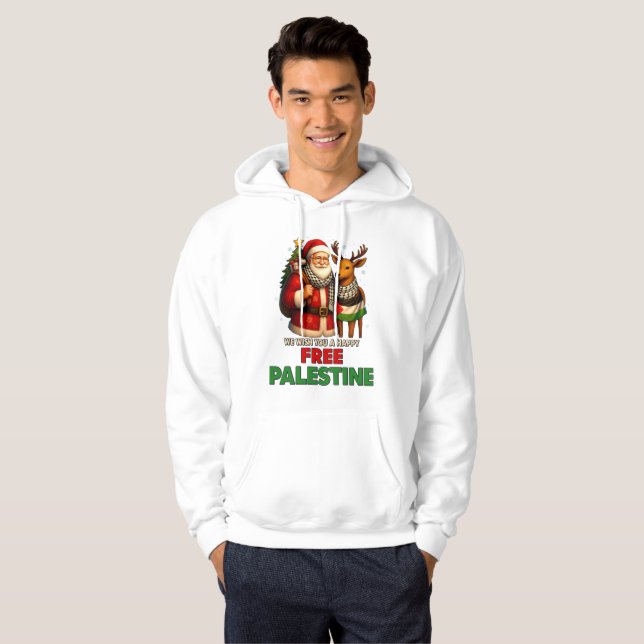 Santa for Palestine – Christmas Peace Hoodie (Vorne ganz)