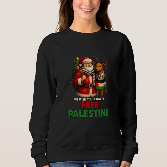 Santa for Palestine – Christmas Peace Sweatshirt (Vorderseite)