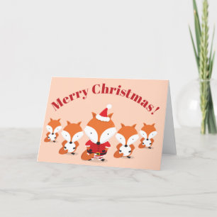 Santa Fox Animal Merry Christmas Holiday Card Feiertagskarte