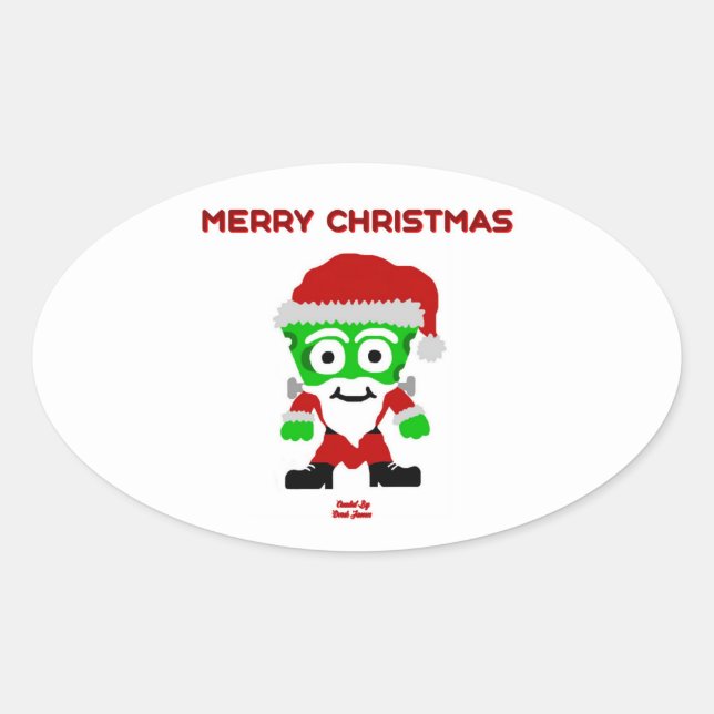 Santa FrankenCheese Oval Aufkleber (Vorderseite)