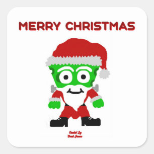 Santa FrankenCheese Square Sticker