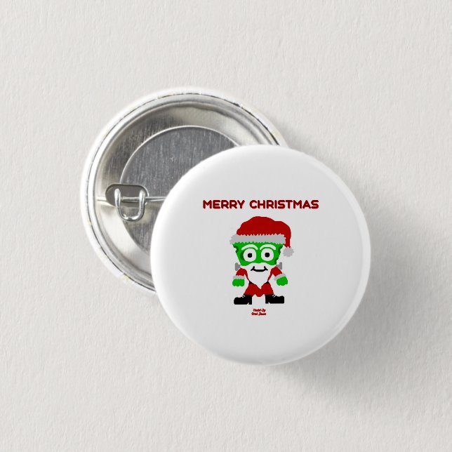 Santa FrankenKäse Runder Button (Vorne & Hinten)