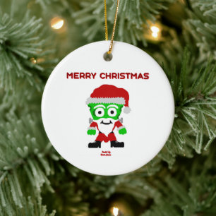 Santa FrankenKäse Zirkel-Ornament Keramik Ornament