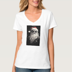 "Santa" Frauenweiße Weihnachtsfeiertage T - Shirt