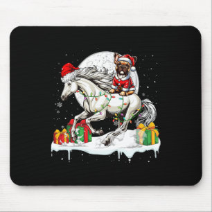 Santa French Bulldog Reiten Weihnachtsmann Mousepad