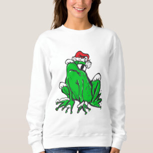 Santa Frog Cartoon Merry X-Mas Sweater Sweatshirt