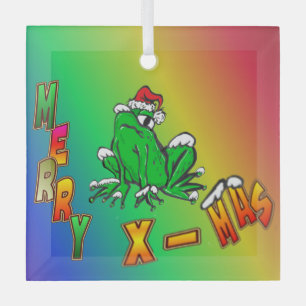 Santa Frog Frory Weihnachtsglas Ornament Aus Glas