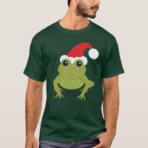 Santa Frog Green Christmas T-Shirt