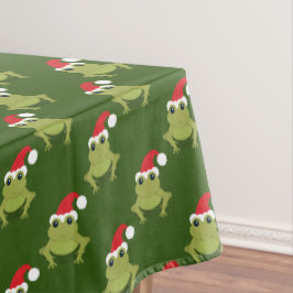 Santa Frog Green Christmas Tischdecke