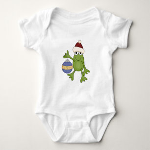 Santa Frog mit Ziertrampen und Geschenken Baby Strampler