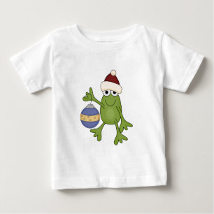 Santa Frog mit Ziertrampen und Geschenken Baby T-shirt