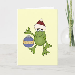 Santa Frog mit Ziertrampen und Geschenken Feiertagskarte
