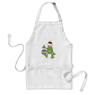 Santa Frog mit Ziertrampen und Geschenken Schürze